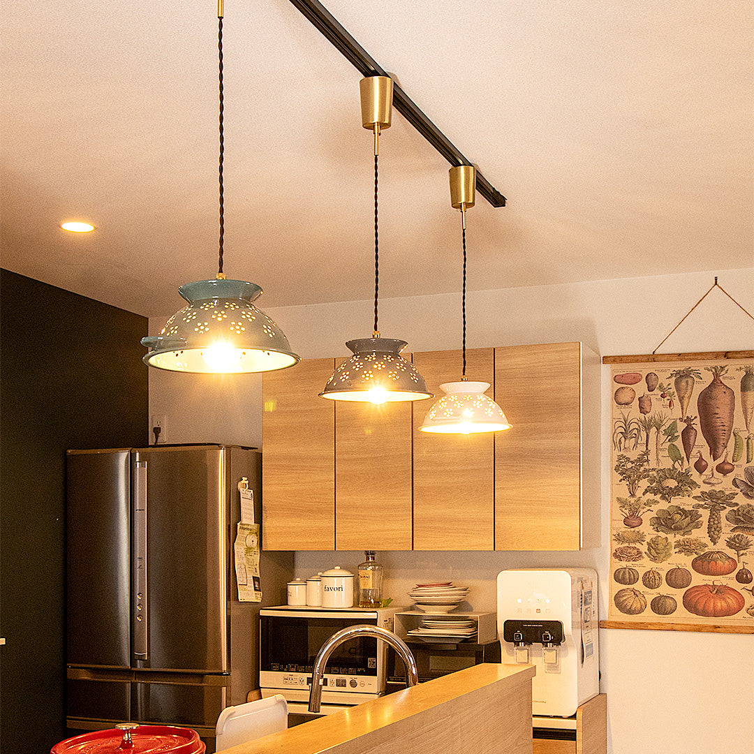 1灯ペンダントライト ホーローコランダー