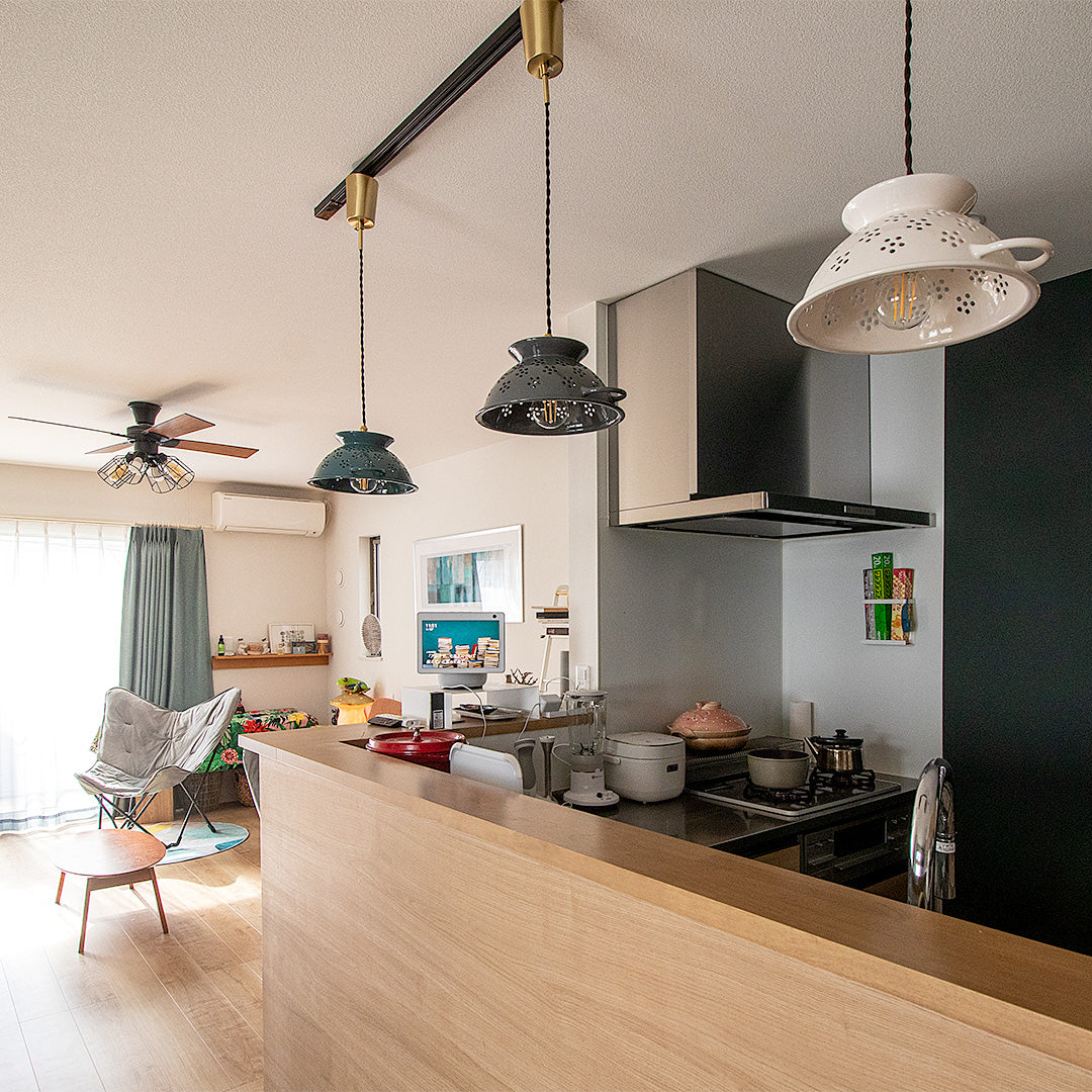 1灯ペンダントライト ホーローコランダー