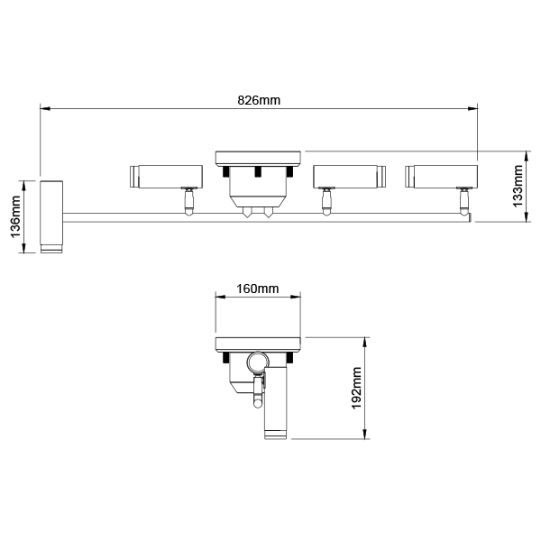 4灯 LEDシーリングライト ノーシュ