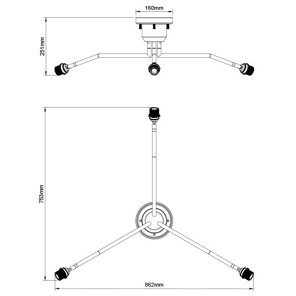 3灯シーリングライト リッパー