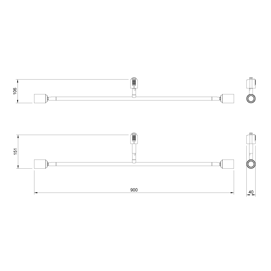2灯シーリングライト キムリック ダクトレール用