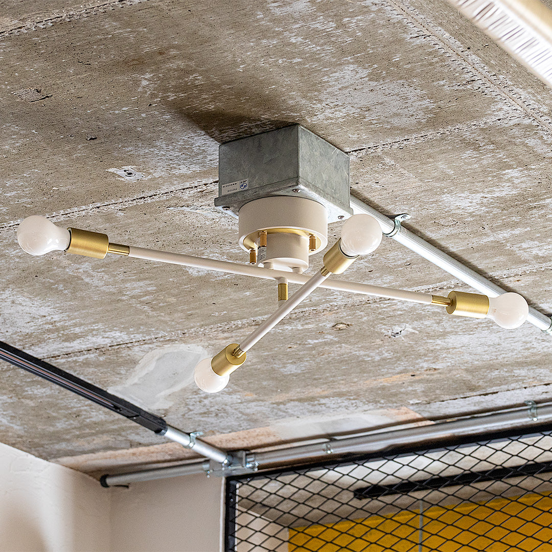 4灯 シーリングライト カロー ホワイト ノーマルミルク