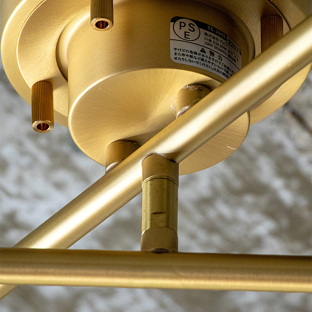 4灯 シーリングライト カロー ブラス 高級感のある真鍮製