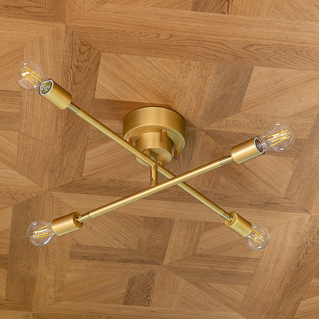 4灯 シーリングライト カロー ブラス ノーマルクリア