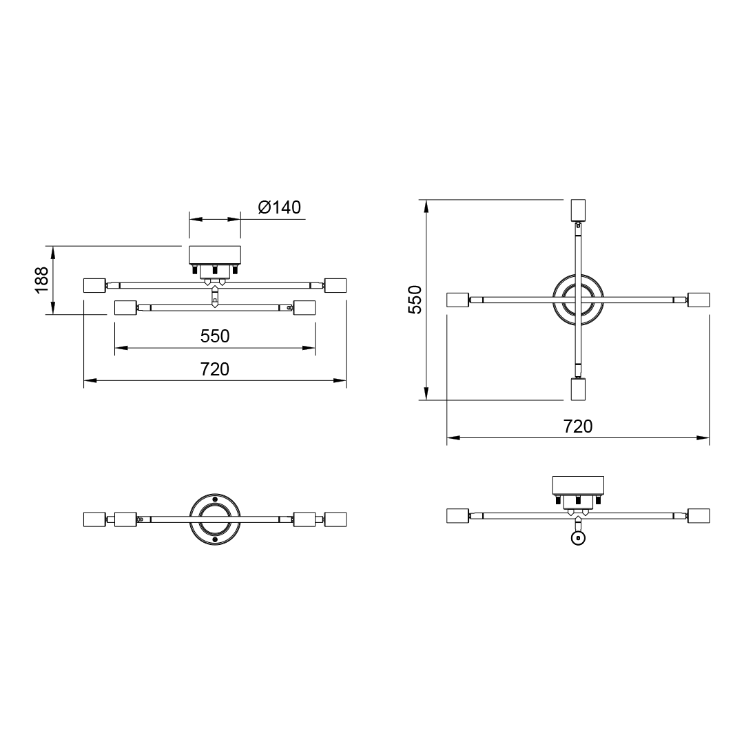 4灯 シーリングライト カロー サイズ
