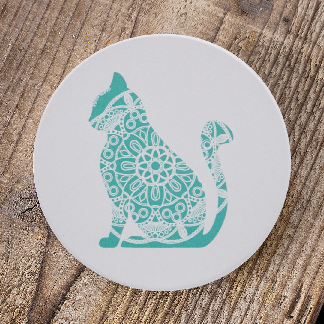 珪藻土コースター 2枚セット CAT(ねこ