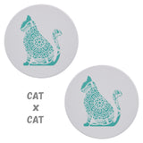 珪藻土コースター 2枚セット  CAT（ねこ） ×  CAT（ねこ）